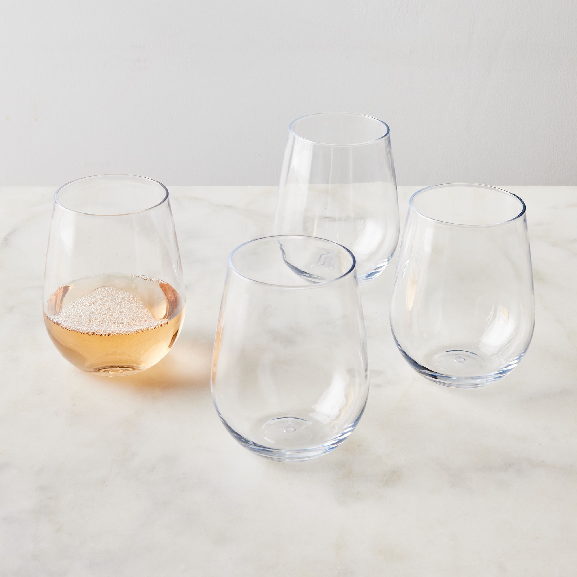 TOSSWARE 9 fl. oz. Reserve Unbreakable Tritan Stemless Champagne Glasses (Set of 4)