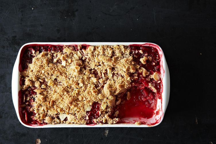 Rhubarb Cherry Hibiscus Crumble from Food52