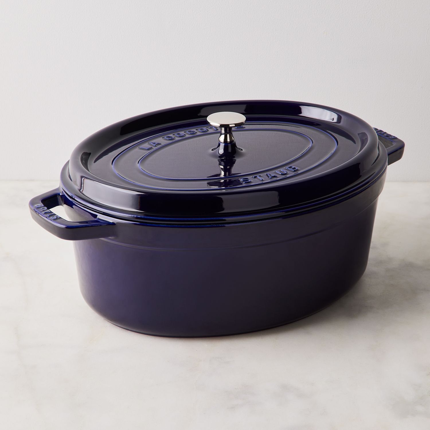 Staub 5.75 quart Turquoise Oval Dutch Oven with Rooster Knob - Whisk