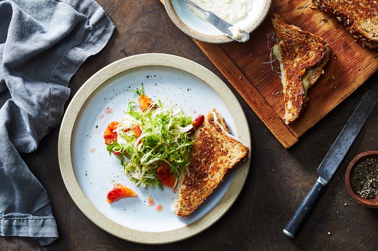 Grilled Cheese Goes to the Tropics (But Hangs Out With a Wintry Salad)