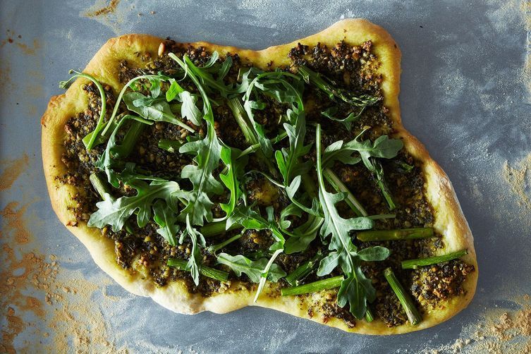 Asparagus Pizza with Vegan Pesto