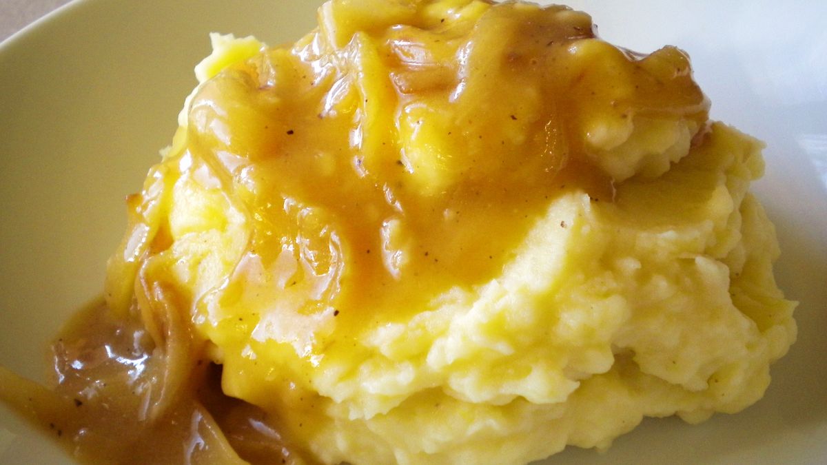 Image result for mashed  and gravy