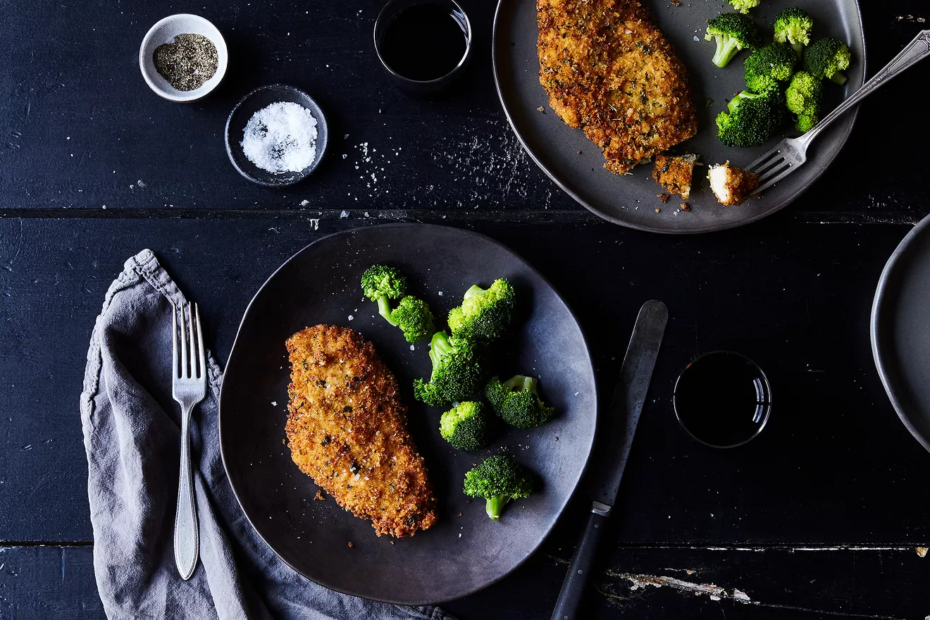 panko and parmesan breaded chicken cutlets