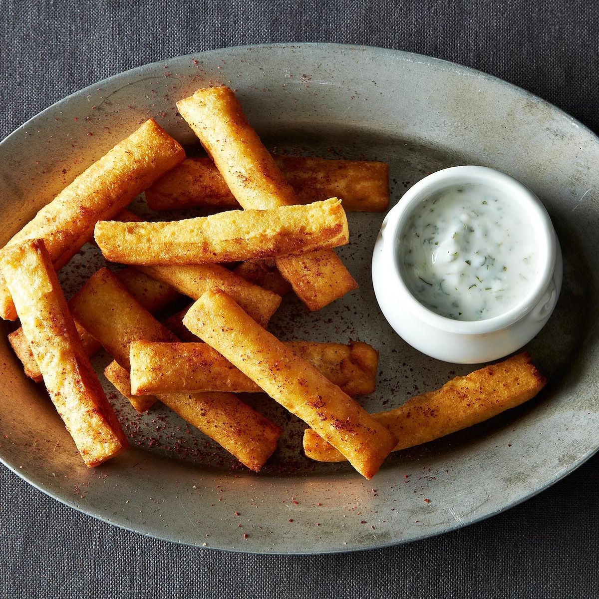 Best Chickpea Sticks with Yogurt Dipping Sauce Recipe - How to Make Fries  with Chickpea Flour