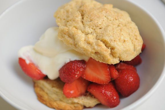 Strawberries with Lavender Biscuits