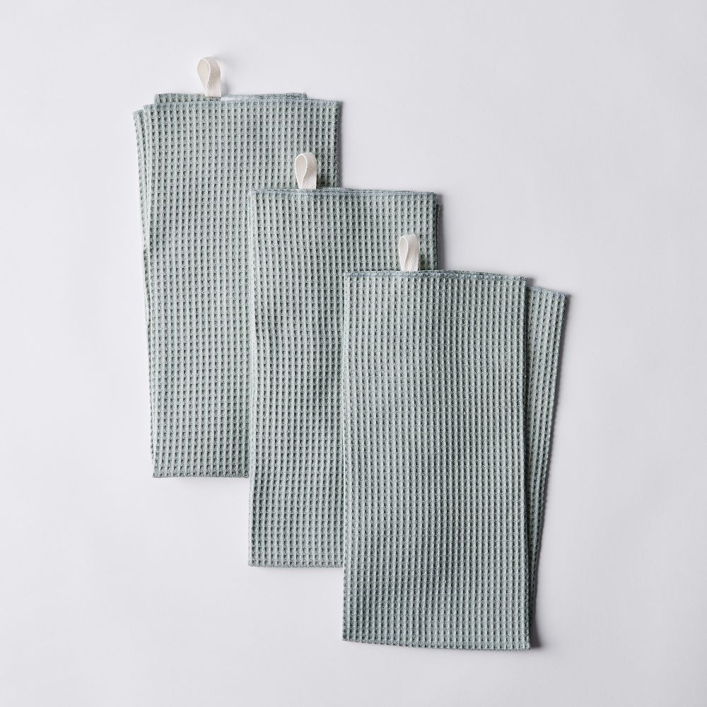 Summer Kitchen Cotton Waffle Weave Tea Towels - Set of 3