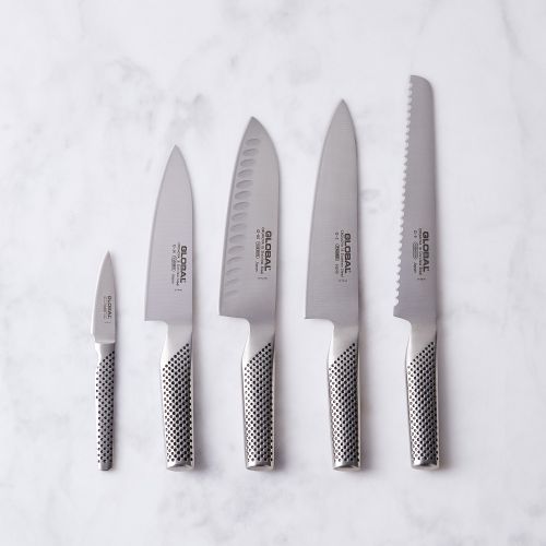 Global Classic Knife Set, Chef's, Paring, Santoku, Bread