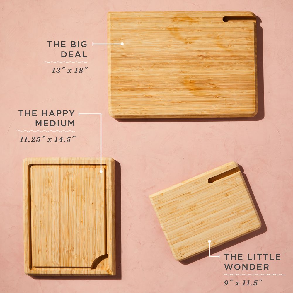 Five Two by Food52 Bamboo Cutting Board, Double-Sided with Phone