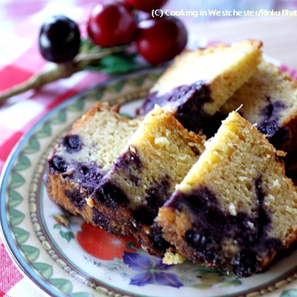 mint and lime blueberry cake