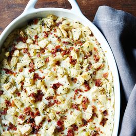 Cheesy potato and bacon brown betty by Bechelli