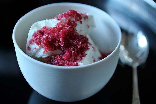 Feta Frozen Yogurt with Blood Orange and Mint Granita Recipe