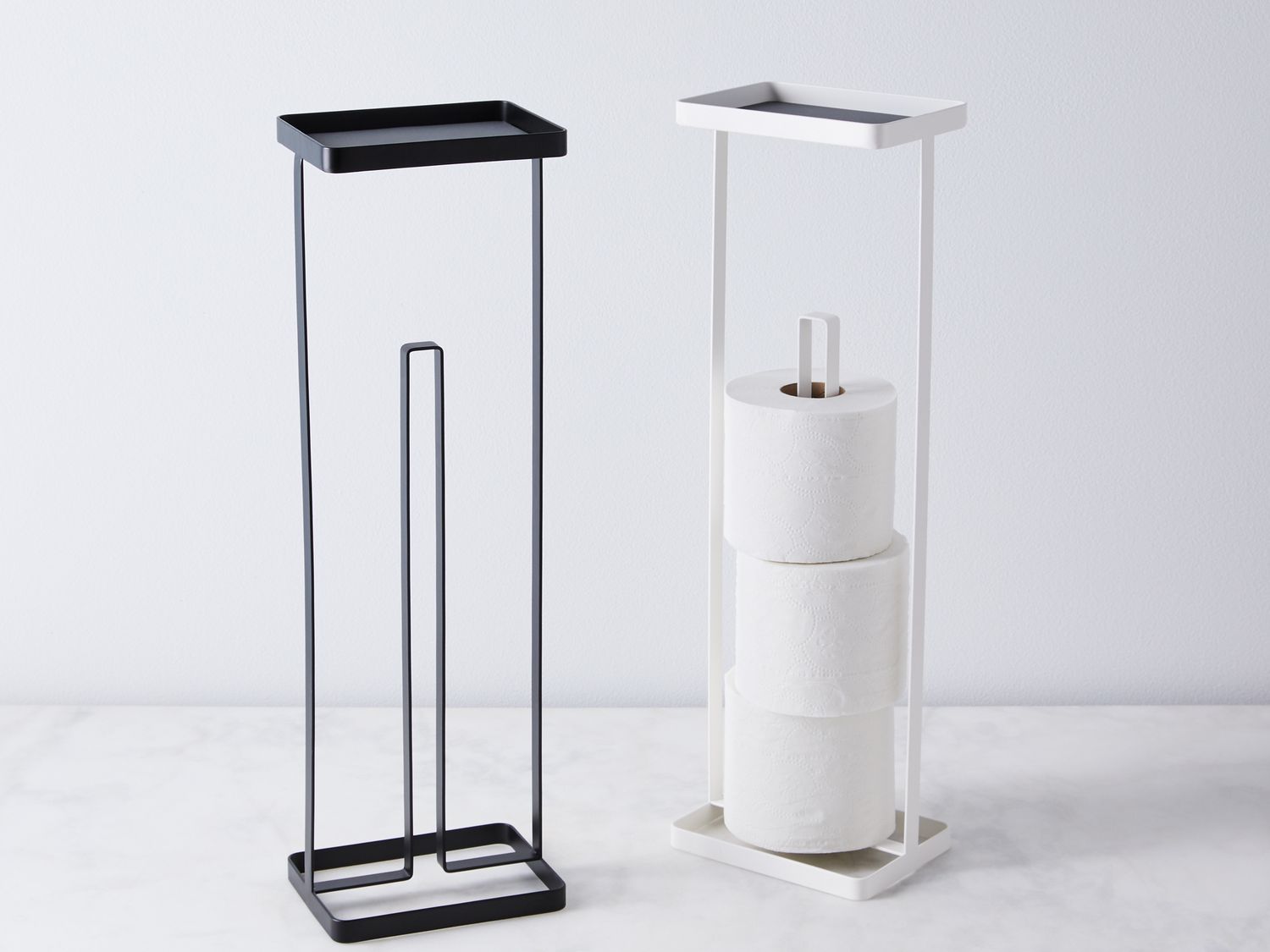 Yamazaki Home Modern Toilet Paper Holder Stand, Black or White on Food52