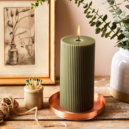 The Floral Society Fancy Pillar Candles, 4 Colors, Paraffin, Burns for 70  Hours on Food52