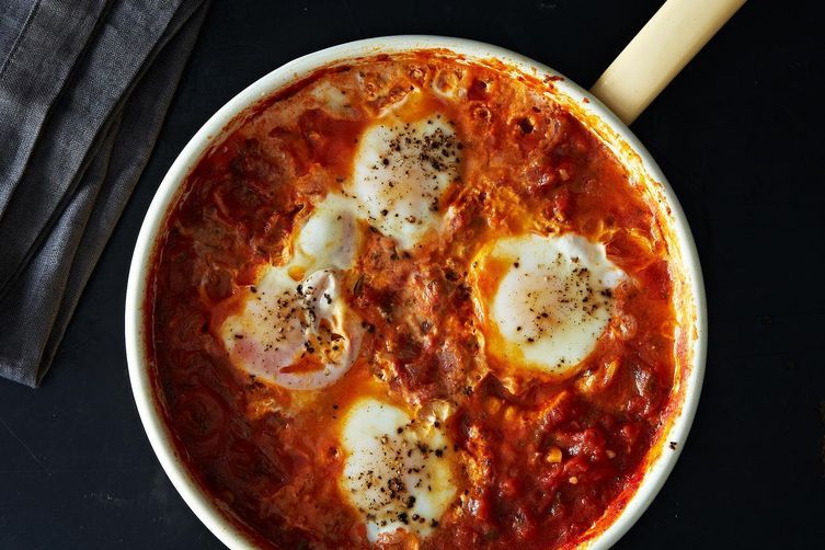 Eggs in Spicy Minted Tomato Sauce from Food52
