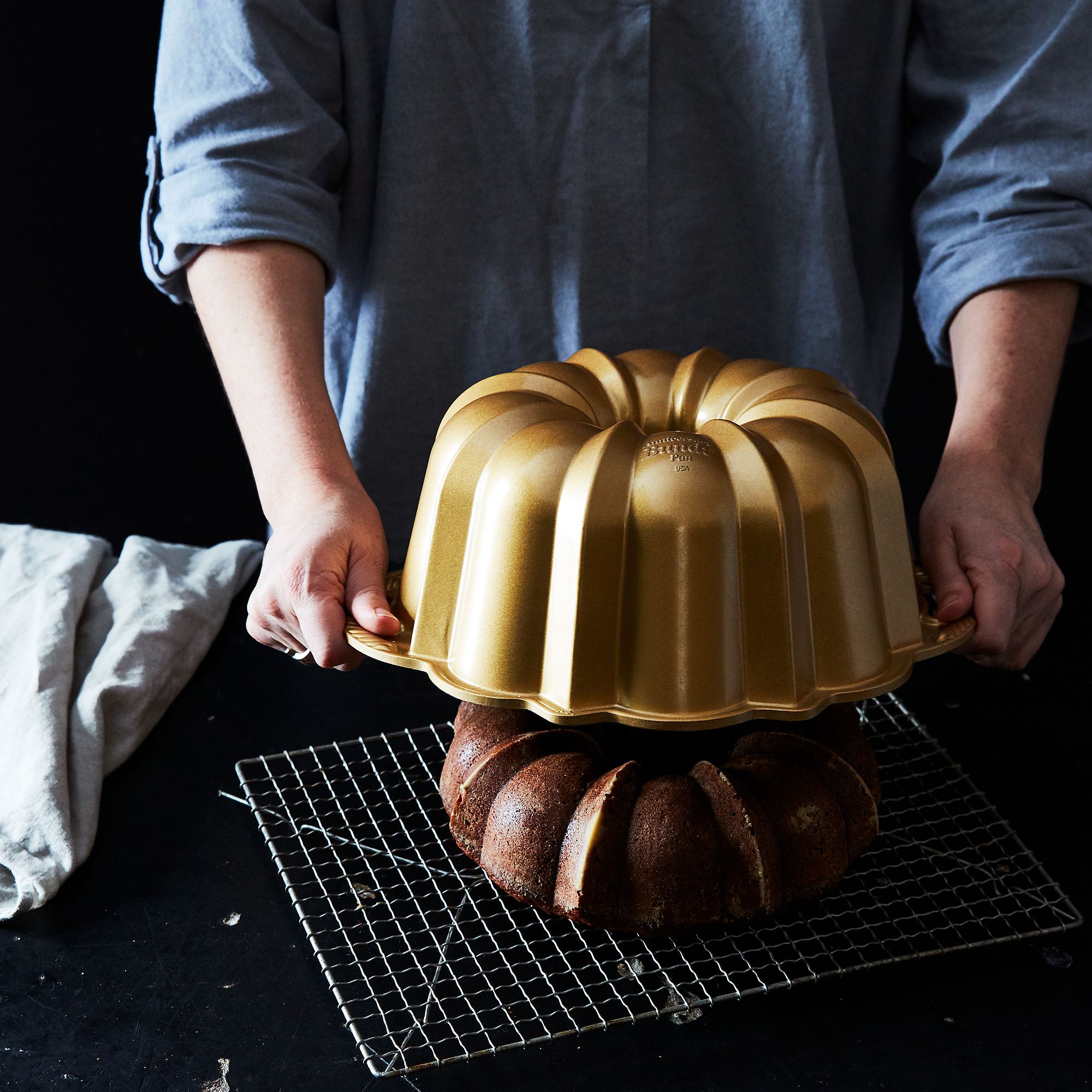 Nordic Ware Bundt Pan in Silver or Gold, 12-Cup & 6-Cup Sizes on