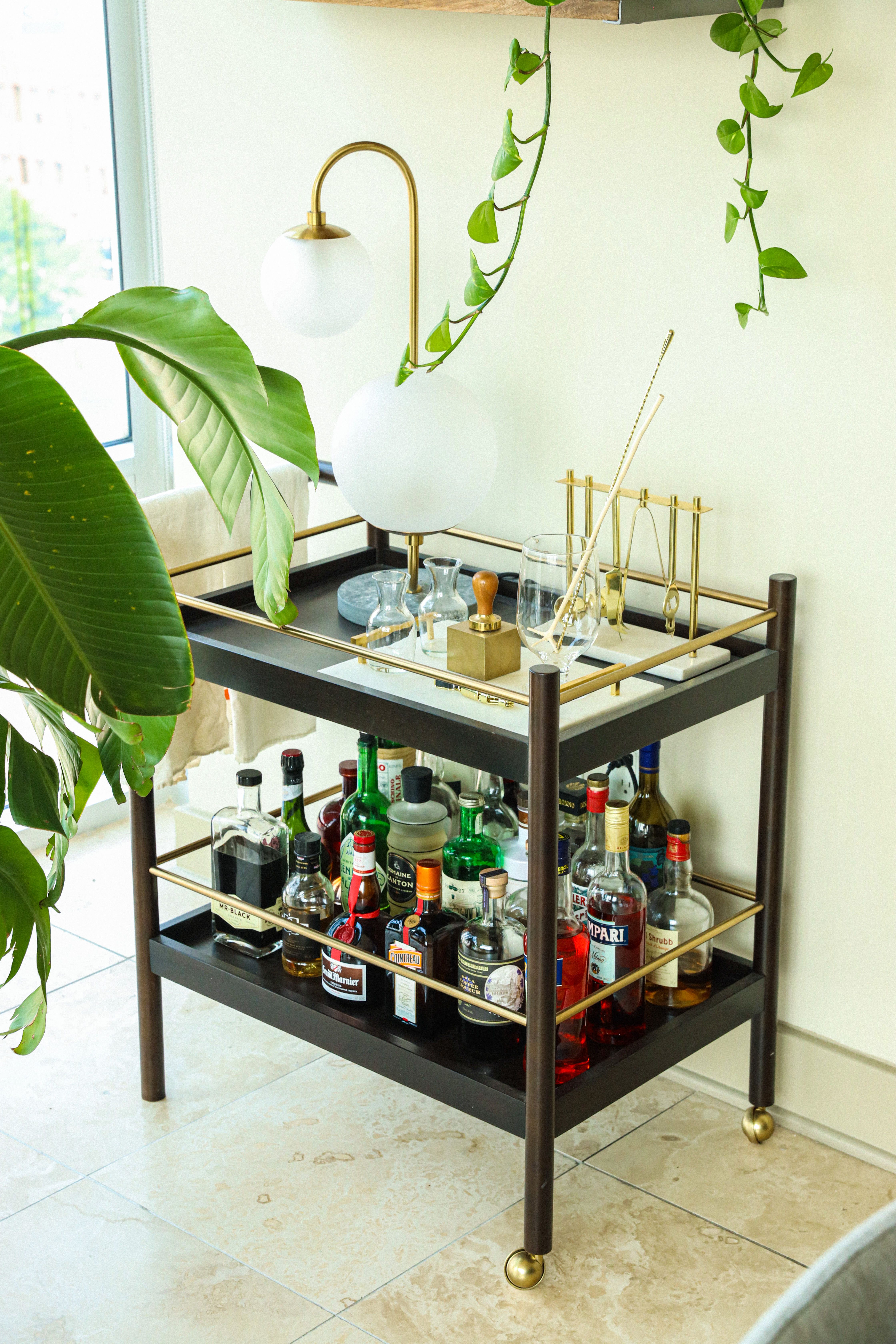 How to Stock Your Home Bar Cart so You Can Sip in Style
