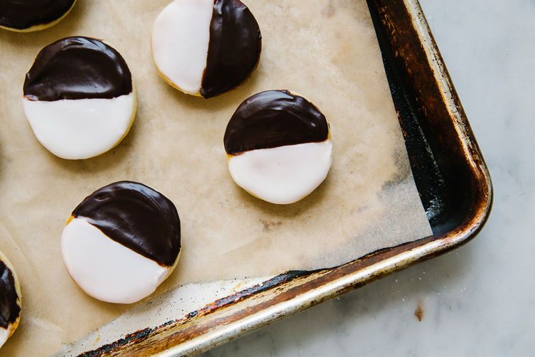 black and white cookies on food52