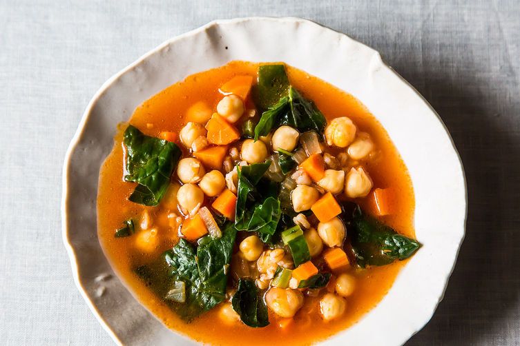 Chickpea Soup with Barley and Farro