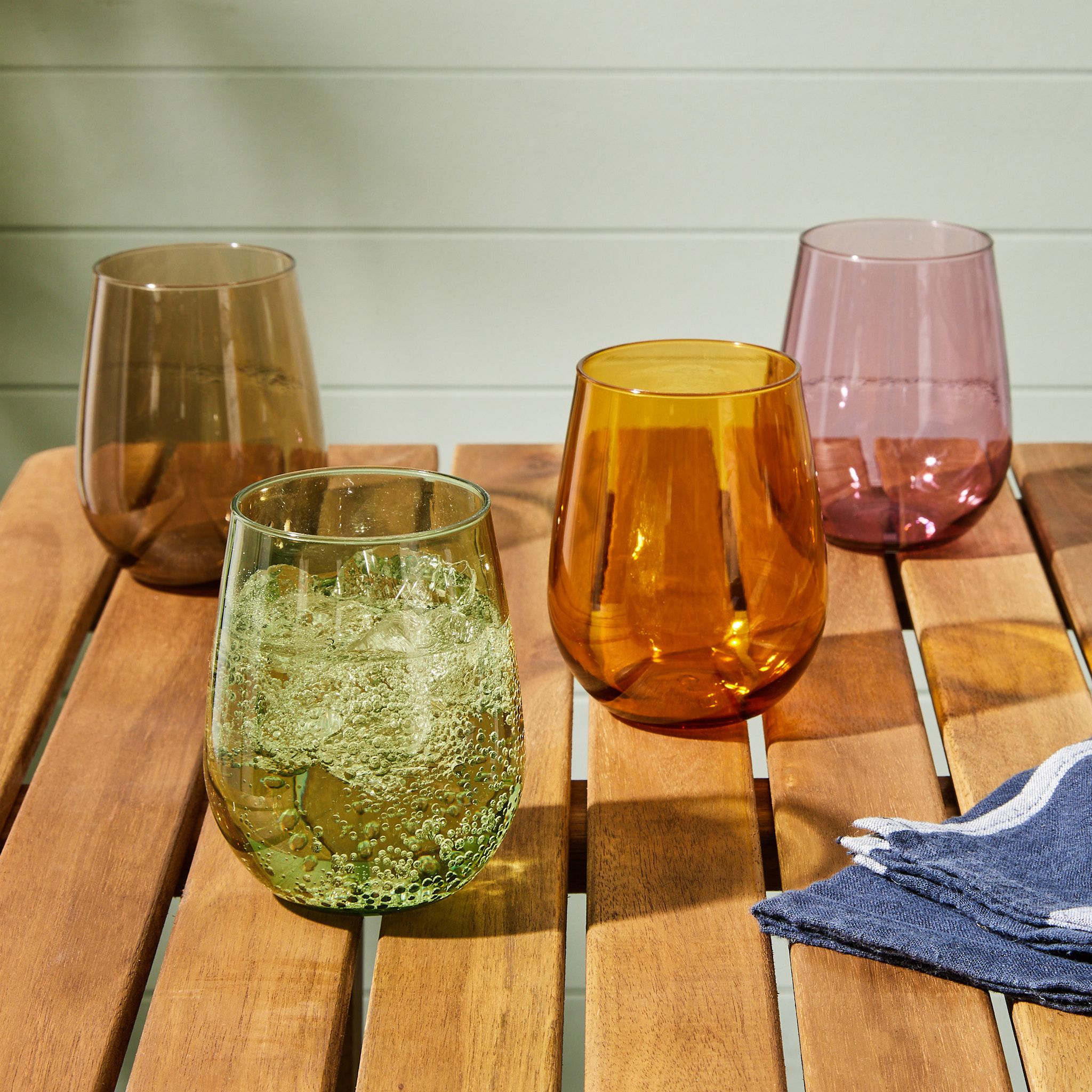 Reserve Outdoor Stemless Wine Glasses, Set of 4