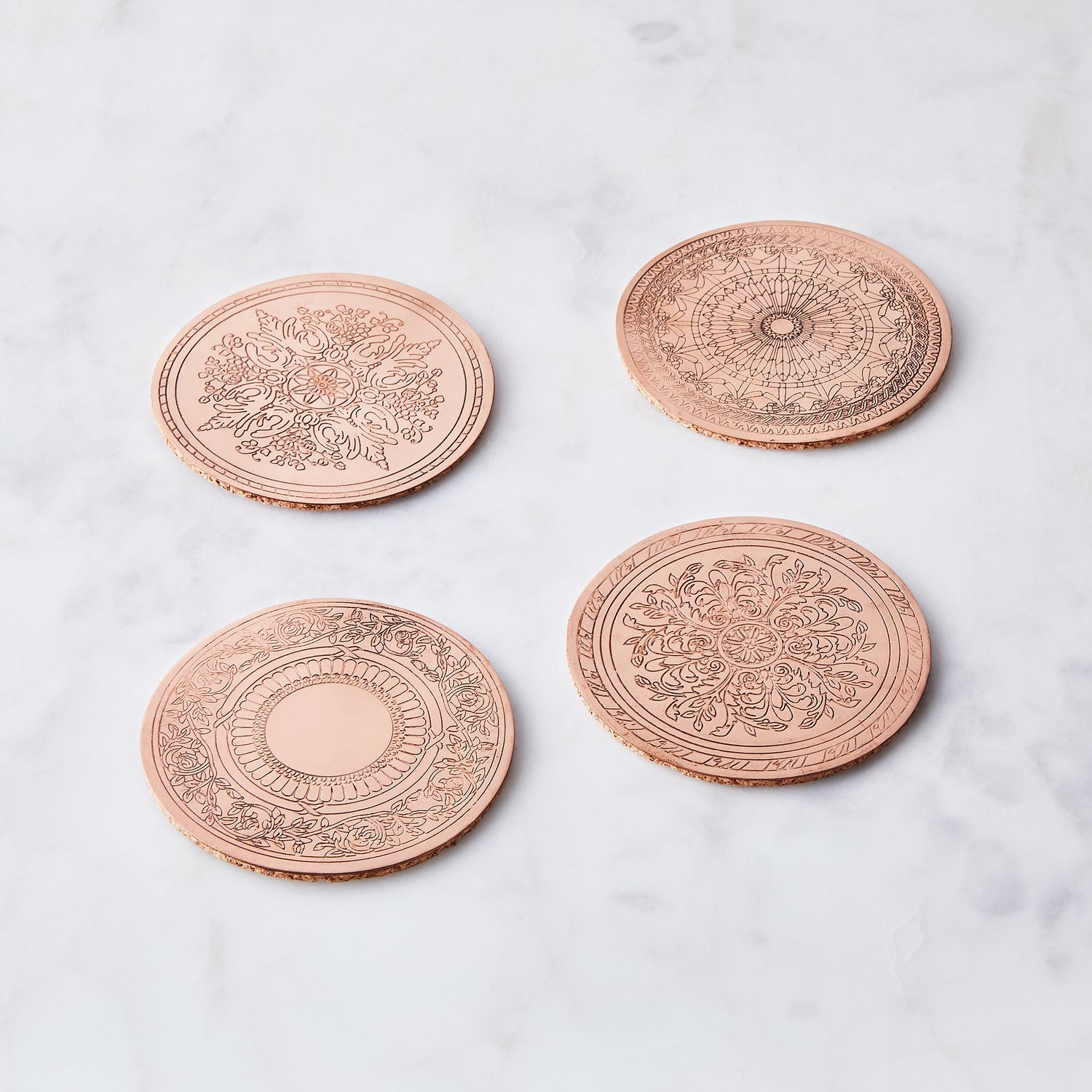 Coppermill Kitchen Vintage Embossed Copper Coasters Set Of 4 On Food52