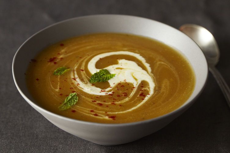 Winter Squash Soup with (Less) Red Chile and Mint