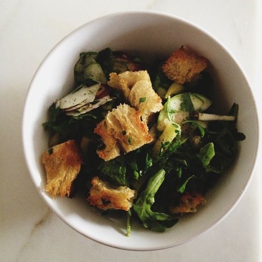 Communal Salad with Homemade Croutons: a #NotSadDeskLunch from Food52
