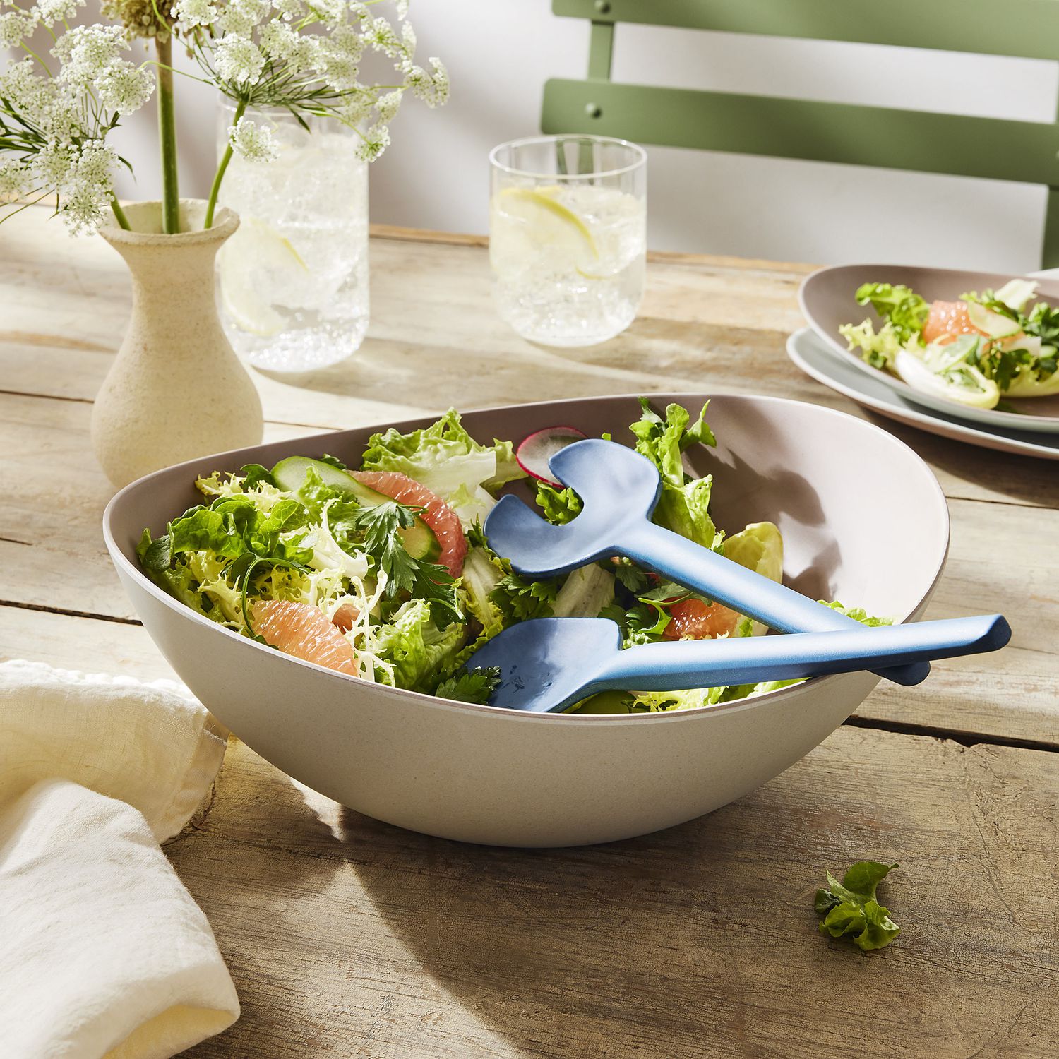 Fable New York Inside Out Bamboo Salad Bowl Set with Servers on Food52
