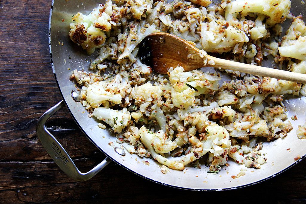 Pasta with Slow-Cooked Cauliflower, Anchovies, and Garlic