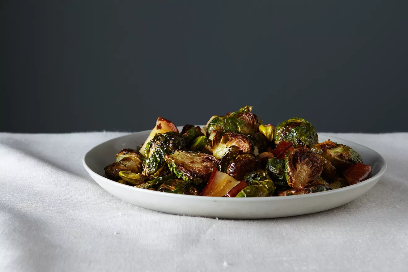Roasted Brussels Sprouts With Pears