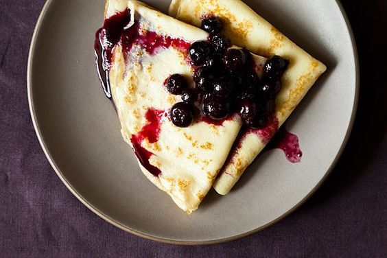Crepes with Lemon Curd and Blueberry Compote