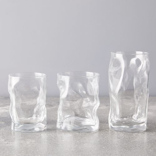 Bormioli Rocco Crinkle Glasses (Set of 6), 3 Sizes, Made in Italy, Tempered  Glass on Food52