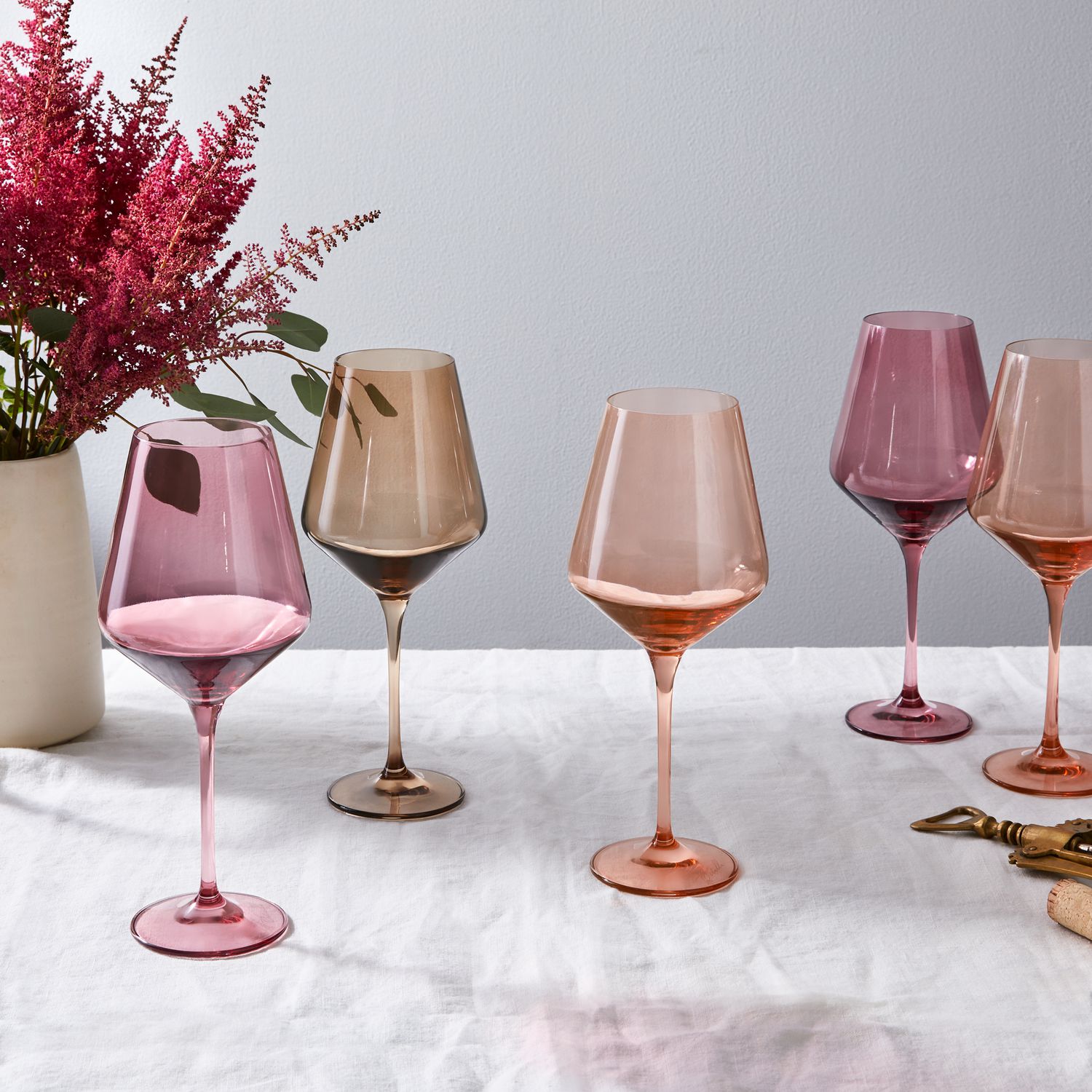 Estelle Colored Glass Colored Wine Glasses, Hand-Blown, Set of 6 on Food52