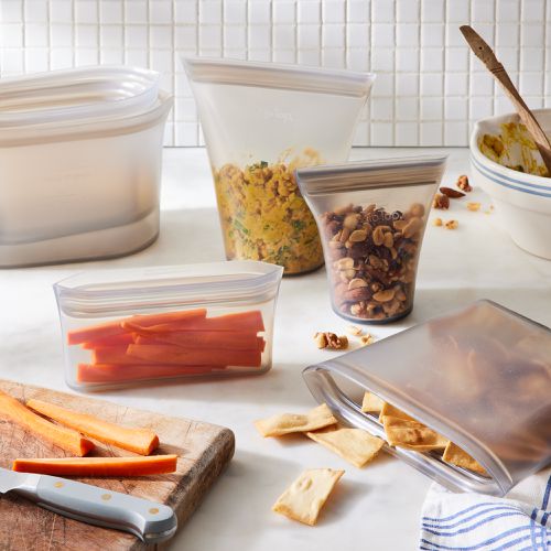 Silicone Fresh Bag Kitchen Organizer Zip Shut Bags Food Storage Container 