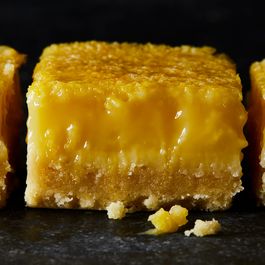 Lemon Bars with a salty Olive oil crust by Sandy Ford