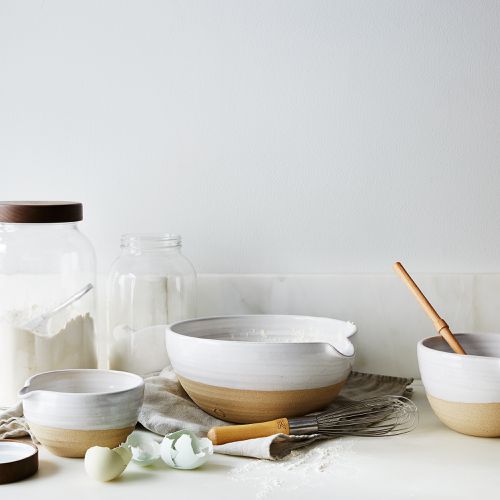 Porcelain Mixing & Nesting Bowl Set | Oval Shaped | Silk White