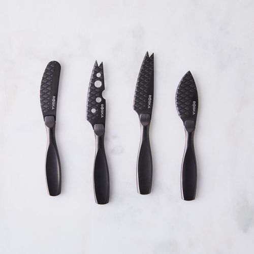 Boska Matte Black Cheese Knife Set (4-Piece), Stainless Steel on