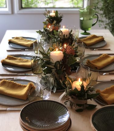 A One-of-a-Kind Holiday Table Using Herbs & Greenery