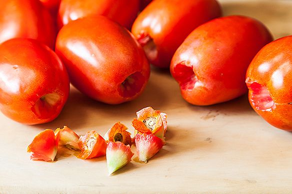cored tomatoes