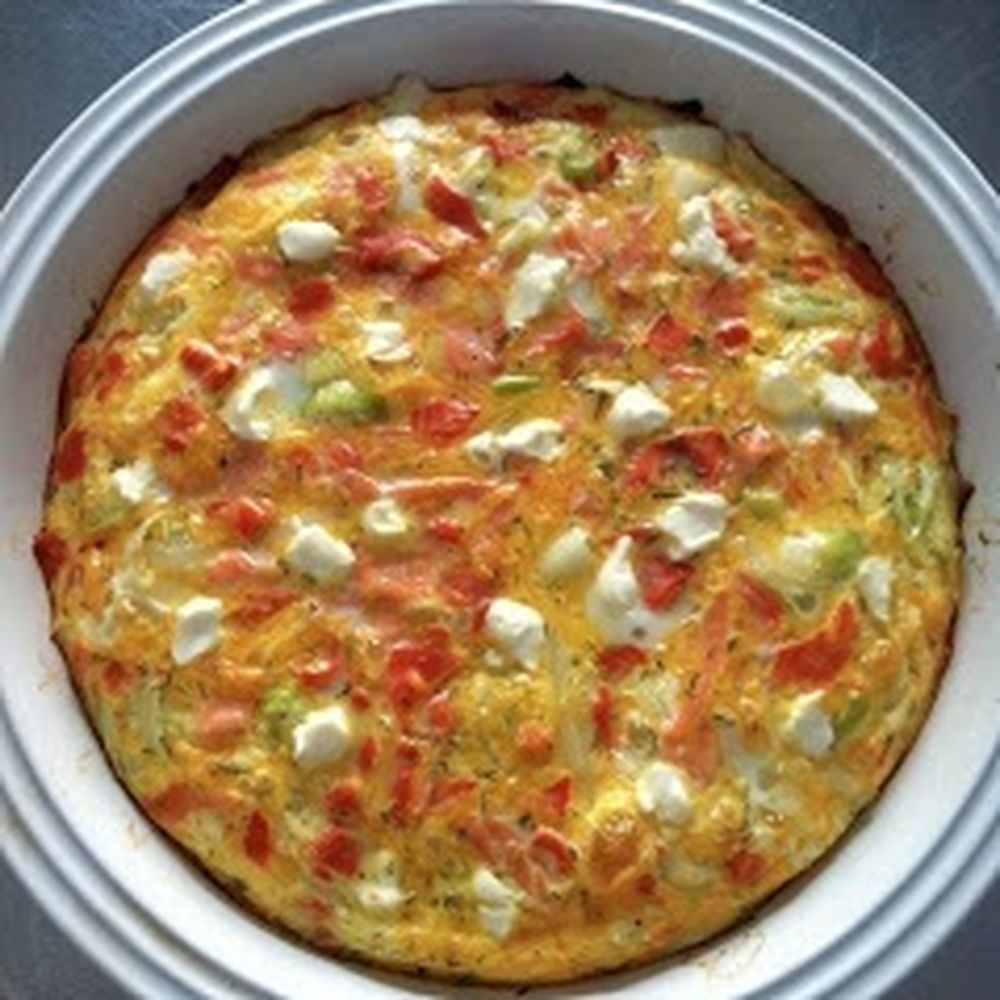 breakfast bake - leeks, smoked salmon, cheddar and (a little) cream cheese