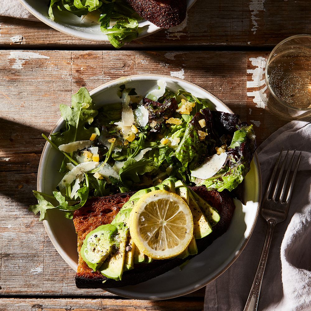 small oven's green salad with preserved lemon & candied ginger