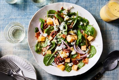 Melon, Bacon and Spinach Salad with a Melon Vinaigrette