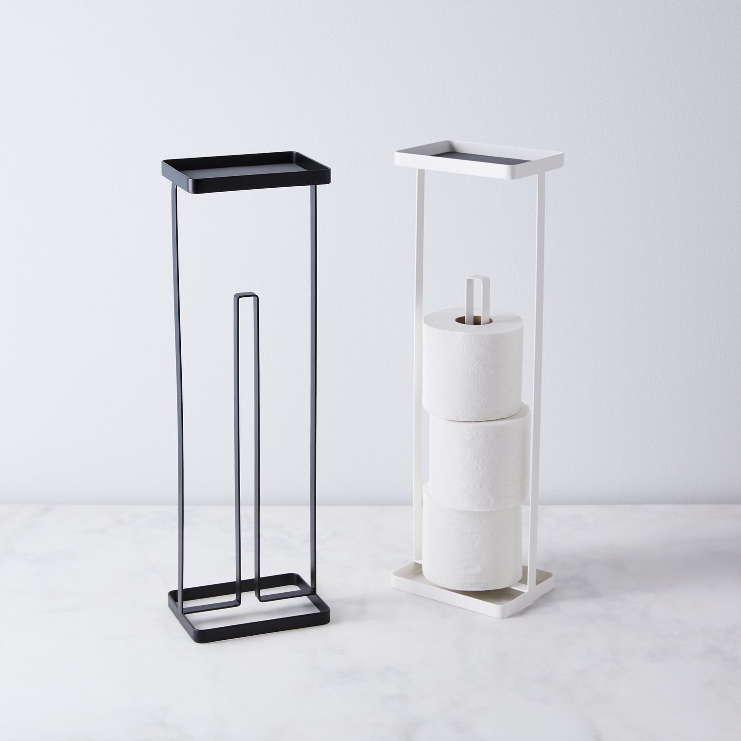 Yamazaki Home Modern Toilet Paper Holder Stand, Black or White on Food52