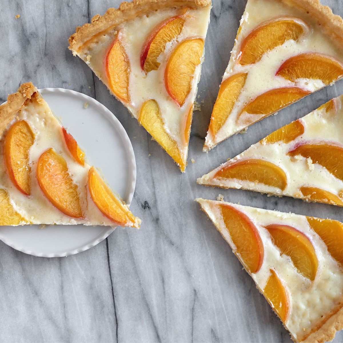 Peaches & Cream Tart with Honey Mascarpone and Almond Flour Crust