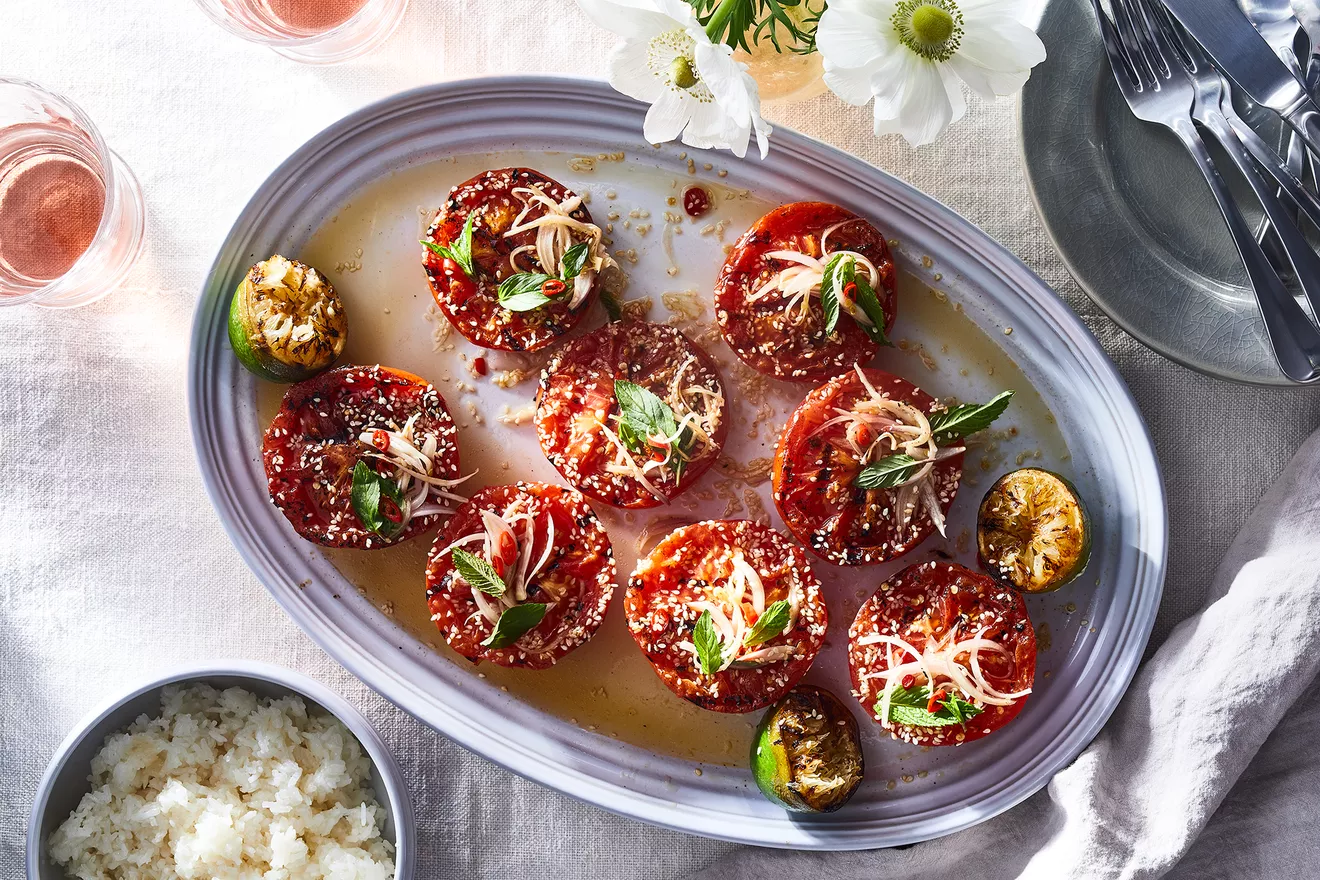 marinated grilled tomatoes