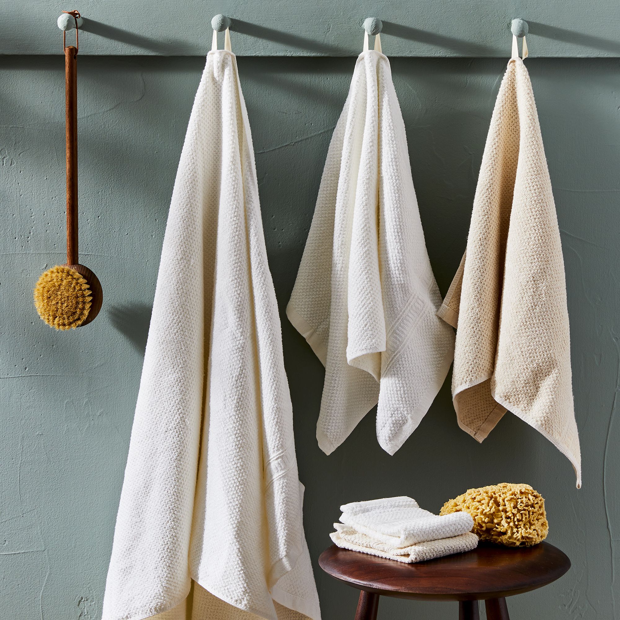 Anact Hemp Organic Bath Towels or Set, 2 Colors, 4 Sizes, 55% Hemp