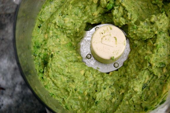 Smashed Pea Guacamole with Cilantro, Ginger and Lime