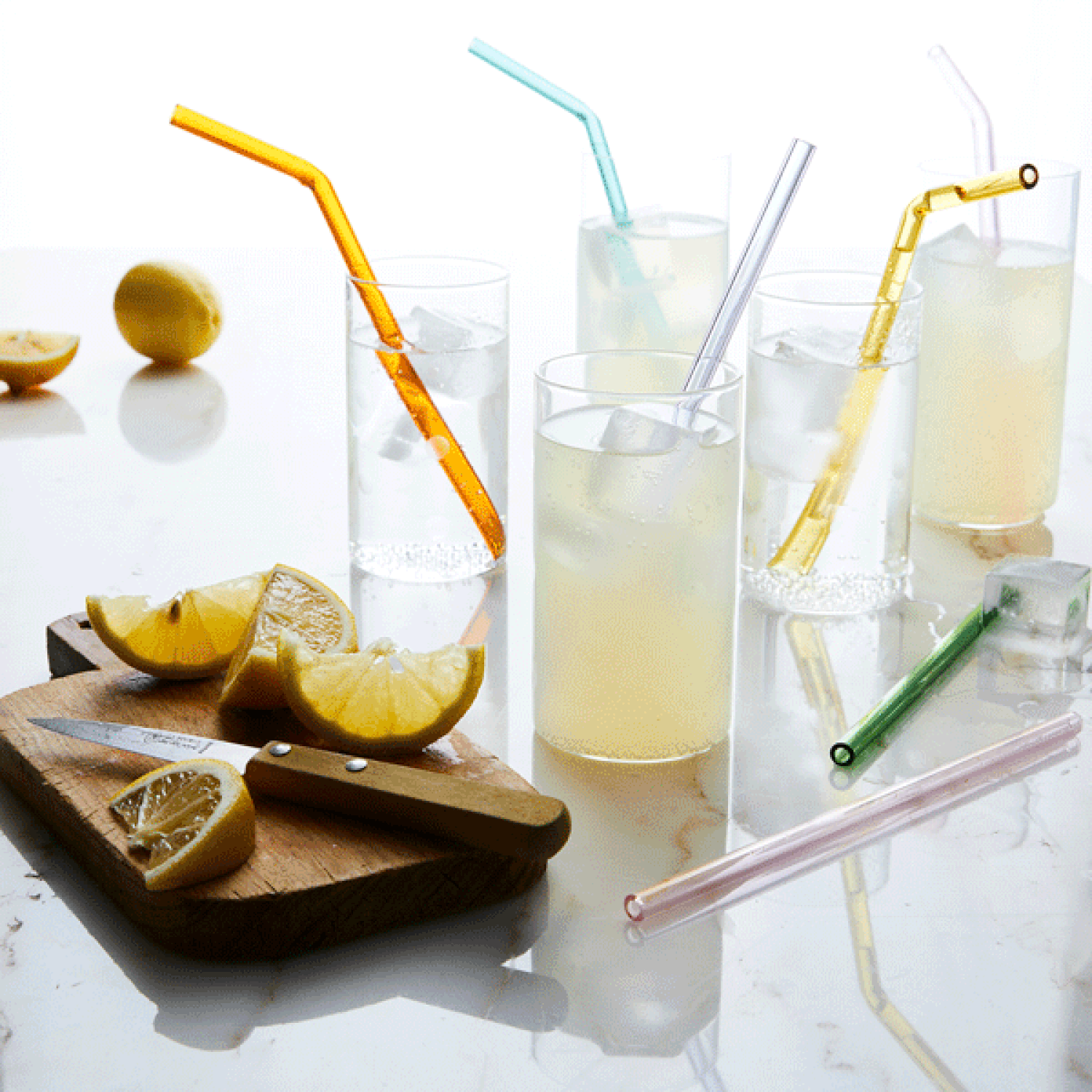 Color Glass Straw Transparent Glass Tube Heat Resistant Creative Color  Fruit Juice Straw Long Stem Glass Straw Reusable Straw