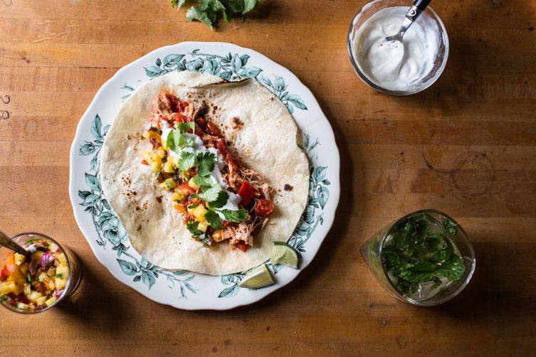 Pulled Chicken Tacos with Pineapple Salsa