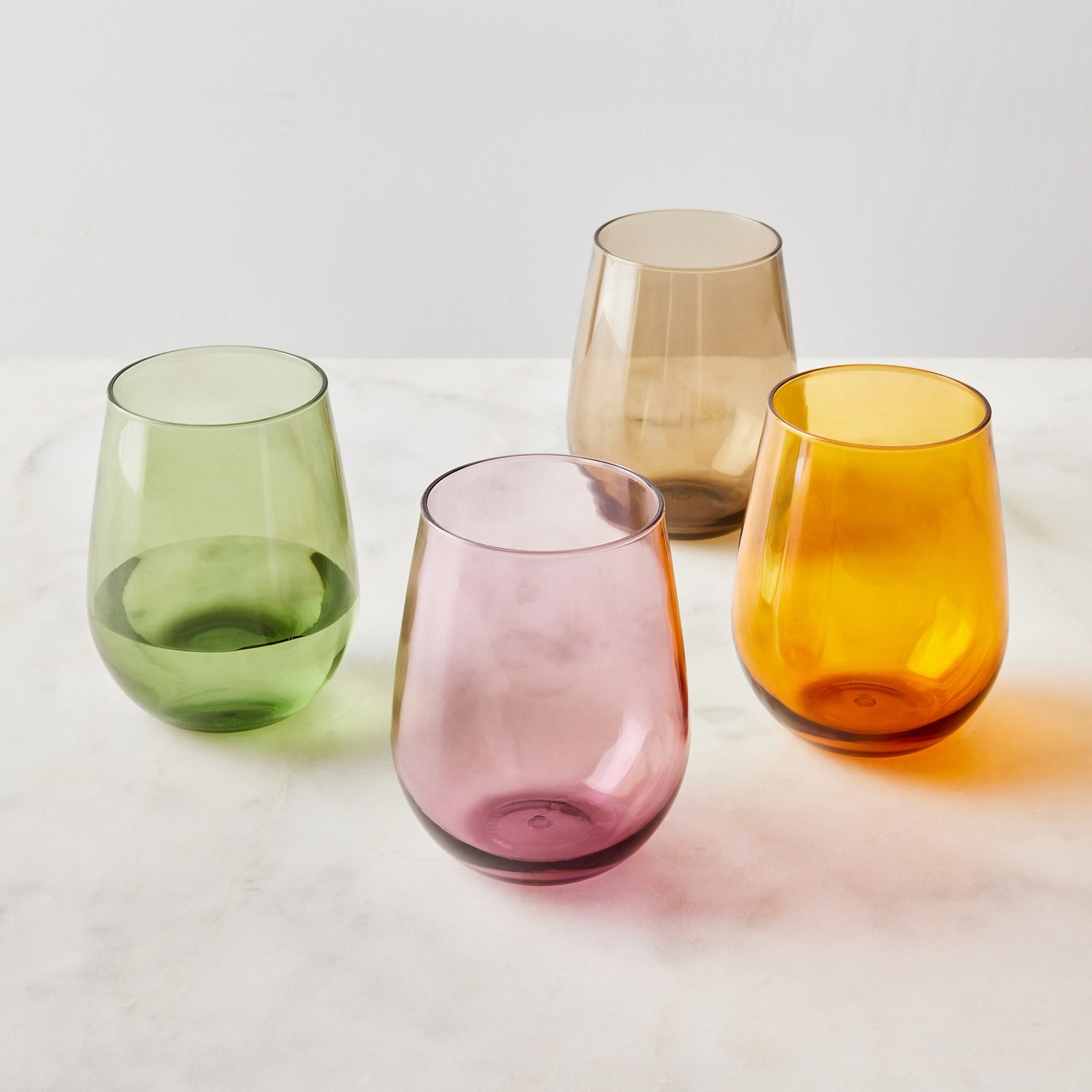 Tossware Reserve Tritan Copolyester Stemless Wine Glasses, Set of