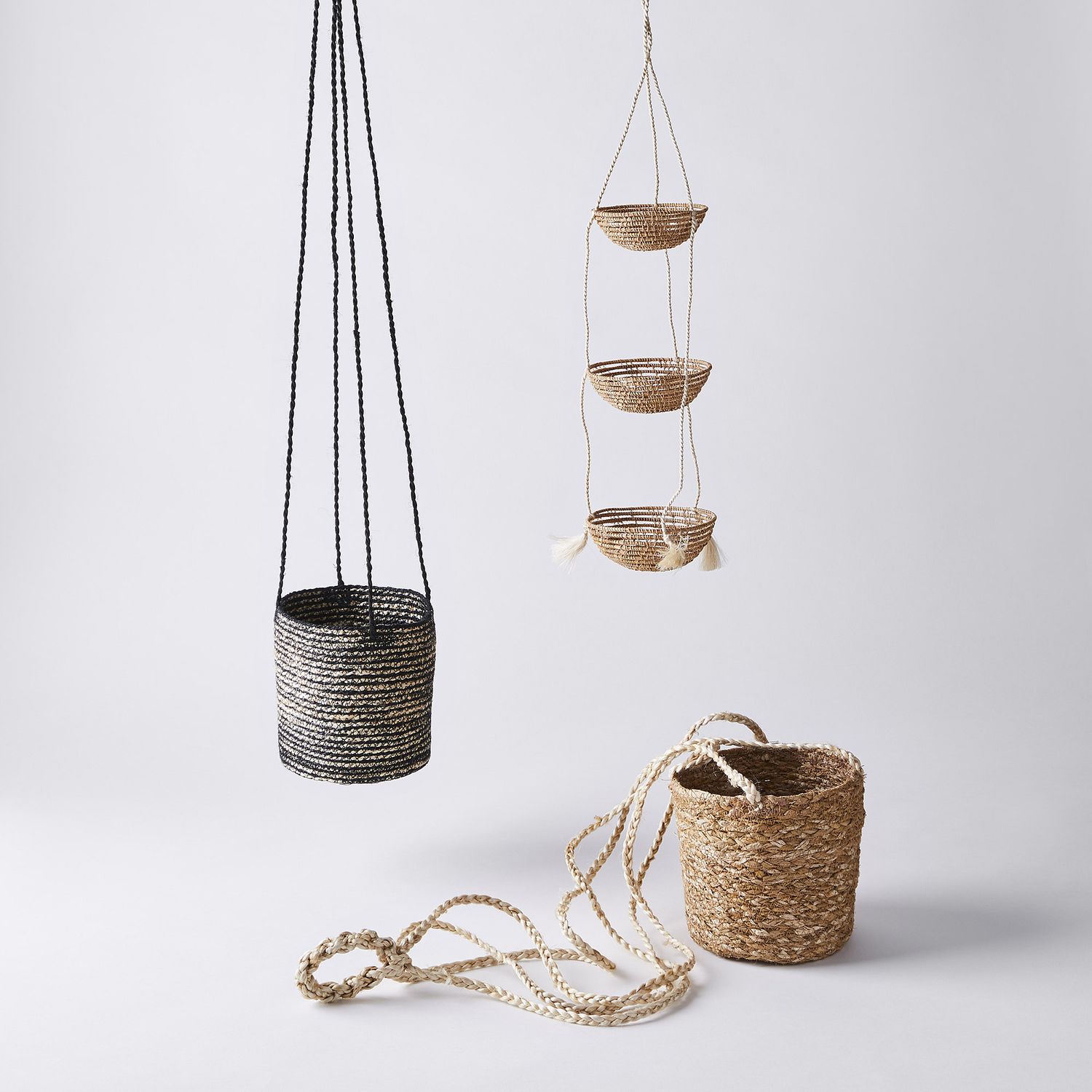 Handwoven Hanging Baskets and Planters